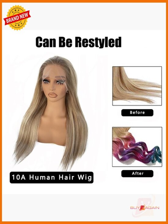 13x4 HD Lace Front Human Hair Wig Straight 150% Density Pre Plucked Baby Hair
